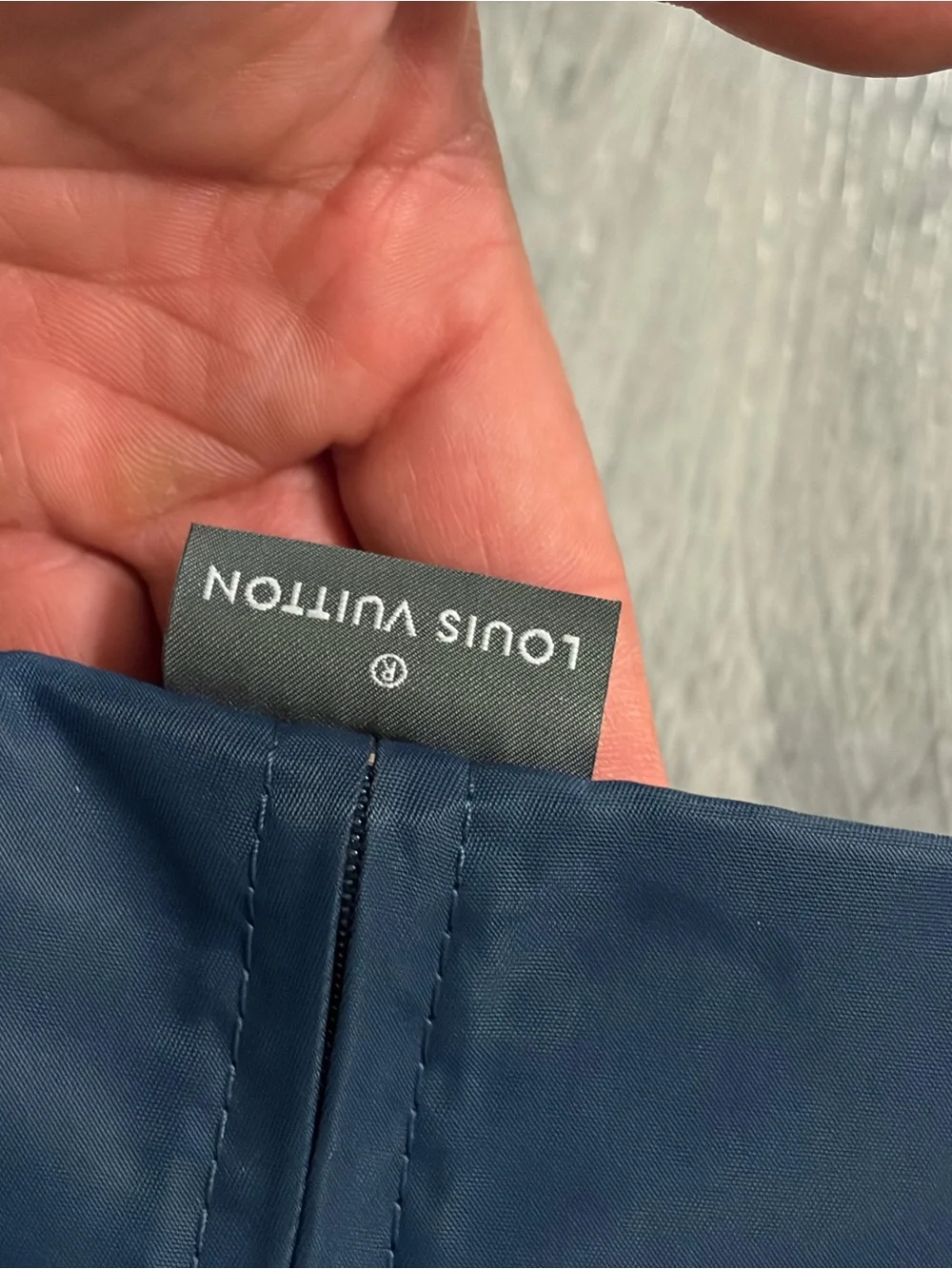 Louis Vuitton Navy Blue Garment Bag with Silver Hardware Hanger